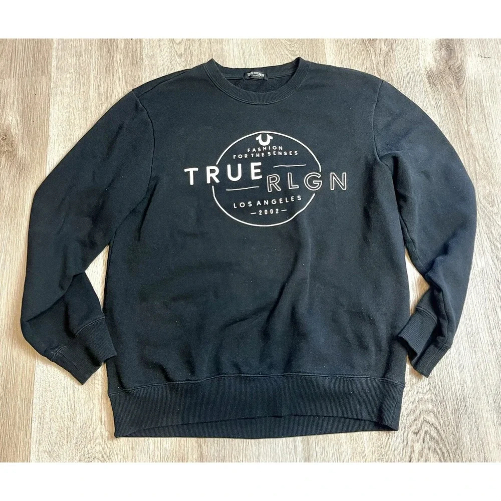 True Religion Crew Neck Sweatshirt Mens Large Fashion For‎ The Senses